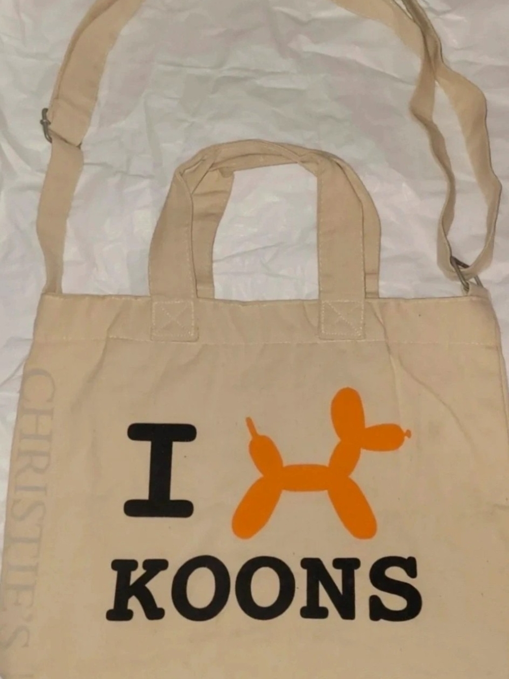 Christie’s Auctions x Koons I Love Jeff Koons' Balloon Dog Canvas Tote Bag